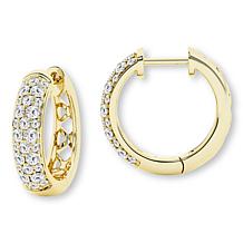 Bright Halo Lab Grown Diamonds 1ctw Pavé Huggie Hoop Earrings