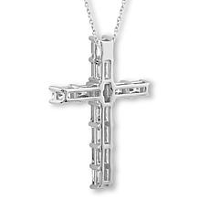 Bright Halo Lab Grown Diamonds 2-1/6ctw Cross Necklace
