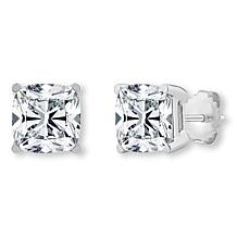 Bright Halo Lab Grown Diamonds 2ctw Cushion-Cut 14K Gold Stud Earrings