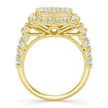 Bright Halo Lab Grown Diamonds 2ctw Cushion Halo Cluster Ring