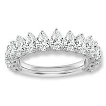 Bright Halo Lab Grown Diamonds 2ctw Pear-Cut Anniversary Band Ring