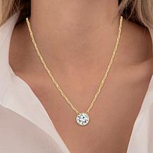Bright Halo Lab Grown Diamonds 2ctw Round Solitaire Drop Necklace