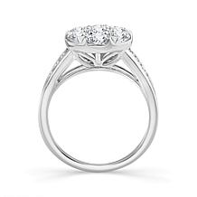 Bright Halo Lab Grown Diamonds 3.04ctw Round Cluster Ring Bridal Set