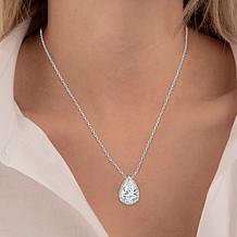 Bright Halo Lab Grown Diamonds 3/4ctw Halo Drop Necklace
