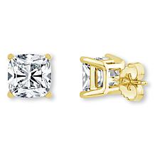 Bright Halo Lab Grown Diamonds 4ctw Cushion-Cut 14K Gold Stud Earrings