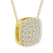 Bright Halo Lab Grown Diamonds .52ctw Pavé Cushion Pendant with Chain