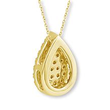 Bright Halo Lab Grown Diamonds .53ctw Pavé Pear Pendant with Chain