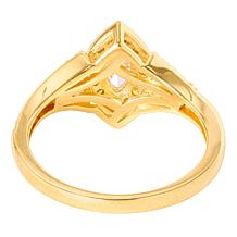 Bright Halo Lab Grown Diamonds .77ctw Gold-Plated Marquise Ring
