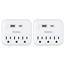 Brookstone 2-pack Surge Protectors with AC and USB Ports