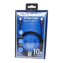 Brookstone C-to-C 60W 10ft Nylon Braided Cable with Silver Ring