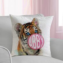 Bubble Gum Tiger Personalized 17" Throw Pillow