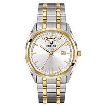 Bulova "Classic" Two-Tone Stainless Steel Men's Diamond Bracelet Watch