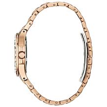 Bulova Women's Rose Gold-Tone Crystal Baguette Watch