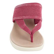 BZees Canvas Bright Thong Wedge Sandal