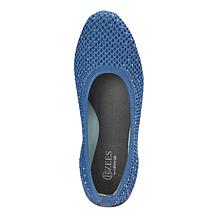 BZees Kallie Mesh Knit Rhinestone Flat