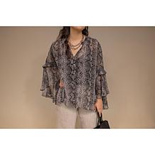 C Wonder by Christian Siriano Chiffon Drama Top