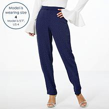 C Wonder by Christian Siriano Heathered Twill Crystal Trouser Pant