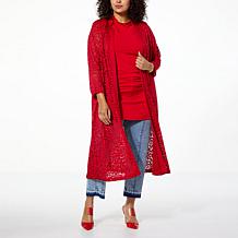 C Wonder by Christian Siriano Lace and Ponte Knit Topper