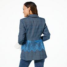 C. Wonder by Christian Siriano Runway Glen Plaid Lace 2-Tone Jacket