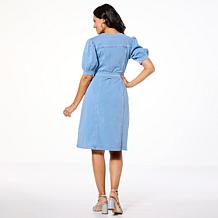 C Wonder by Christian Siriano Wonder Stretch Knit Denim Dress