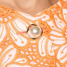 C. Wonder Embroidered Cutwork Puff-Sleeve Top