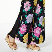 C Wonder Floral Crepe Wide Leg Gusset Pant 