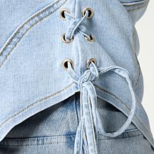 C Wonder Laced Up Detail Denim Jacket