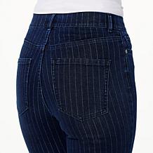 C Wonder Metallic Stripe Slim Straight-Leg Jean