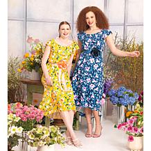 C Wonder On/Off the Shoulder Flounce Dress