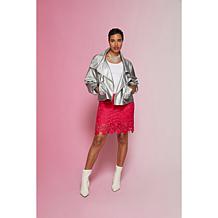 C Wonder Runway Collection Textured A-line Skirt