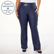 C Wonder Stretch Faux Leather Flare Leg Pant