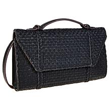 C. Wonder Woven Leather Crossbody Clutch Handbag