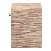 Callan Bohemian Nightstand with Woven Grasscloth
