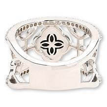 Canadian Ammolite Gems Ammolite and White Topaz Band Ring