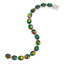 Canadian Ammolite Gems Ammolite Station Tennis Bracelet