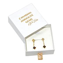 Canadian Ammolite Gems Ammolite Triplet Clover-Shaped Dangle Earrings