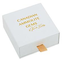 Canadian Ammolite Gems Cushion-Cut Ammolite Hoop Earrings