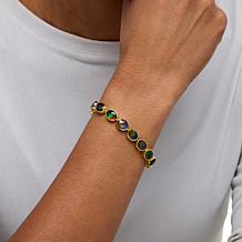 Canadian Ammolite Gems Gold-Plated Ammolite Tennis Bracelet