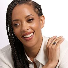 Canadian Ammolite Gems Multicolor Pear-Shape Ring