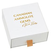 Canadian Ammolite Gems Pear-Shape Ammolite 2-Stone Bypass Ring
