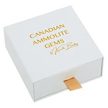 Canadian Ammolite Gems Pear-Shape Ammolite and Topaz Dangle Earrings