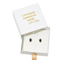 Canadian Ammolite Gems Pear-Shape Ammolite Stud Earrings