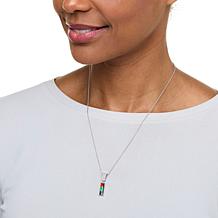 Canadian Ammolite Gems Rectangular Ammolite Drop Pendant with Chain