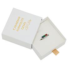 Canadian Ammolite Gems Rectangular Ammolite Sterling Silver Bar Ring