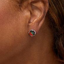 Canadian Ammolite Gems Sterling Silver Round Ammolite Stud Earrings