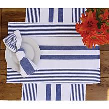 C&F Home Classic Stripes Blue & White Table Runner