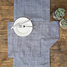 C&F Home Diamond Indigo Table Runner