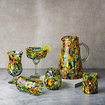 Carnival Handblown Mexican Glass Pitcher