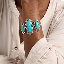 Chaco Canyon 3-Stone Kingman Turquoise Sterling Silver Cuff Bracelet