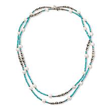 Chaco Canyon 60" Sleeping Beauty Turquoise Navajo Pearl Necklace